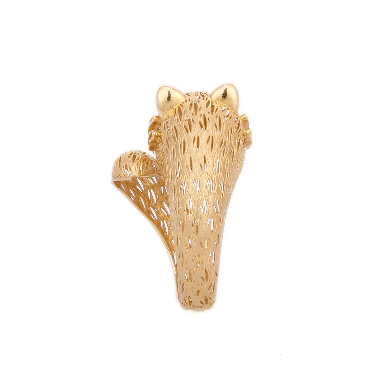 18K Textured Yellow Gold Diamond Vixen Ring