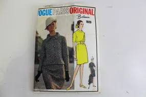 1960s Vogue Paris Original Pierre Balmain 1920 Sewing Pattern, Dress and Jacket Set, Complete Bust 34