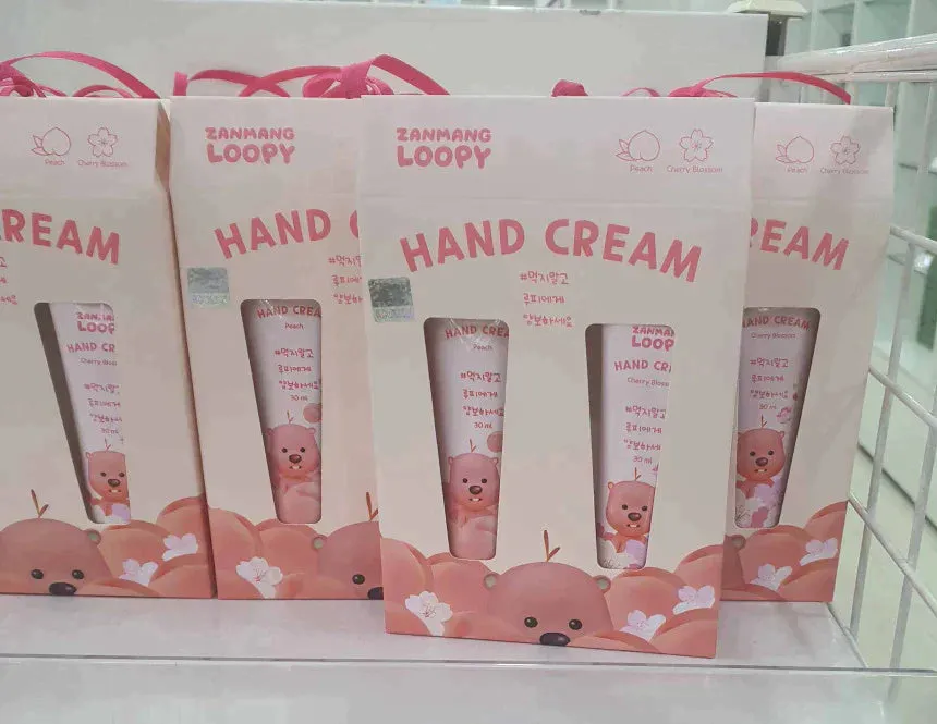 30 SET Zanmang Loopy Character Hand Creams Cute Small Gifts 30ml 2 pieces Peach Cherry Blossom Scent