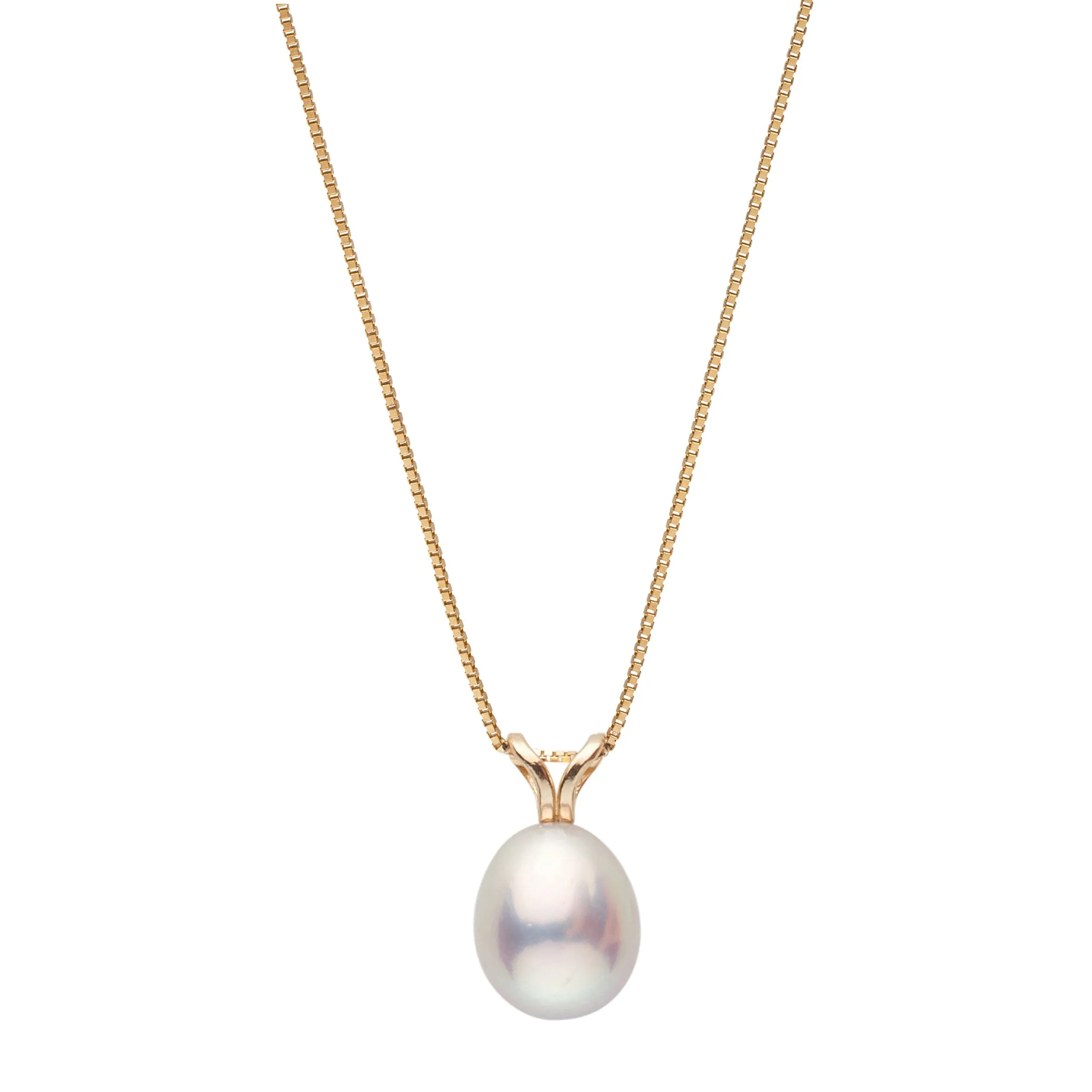 8.0-9.0 mm AAA Metallic Pink to Peach Freshwater Drop Pearl Unity Pendant