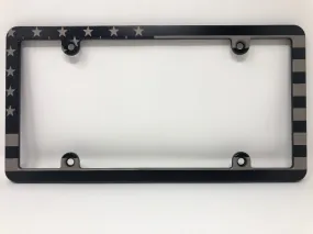 American Flag Slim Aluminum License Plate Frame