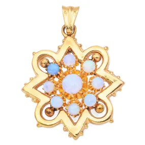 Antique 14K Yellow Gold Opal Pendant