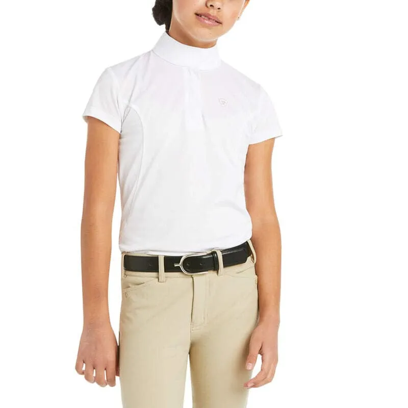 Ariat Youth Aptos Short Sleeved Show Shirt White