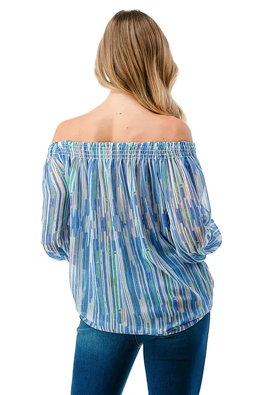 Ariella Off the Shoulder Tie Front Top