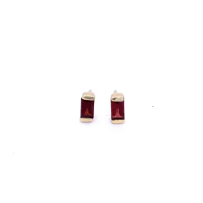 Baguette Gemstone Stud Earrings