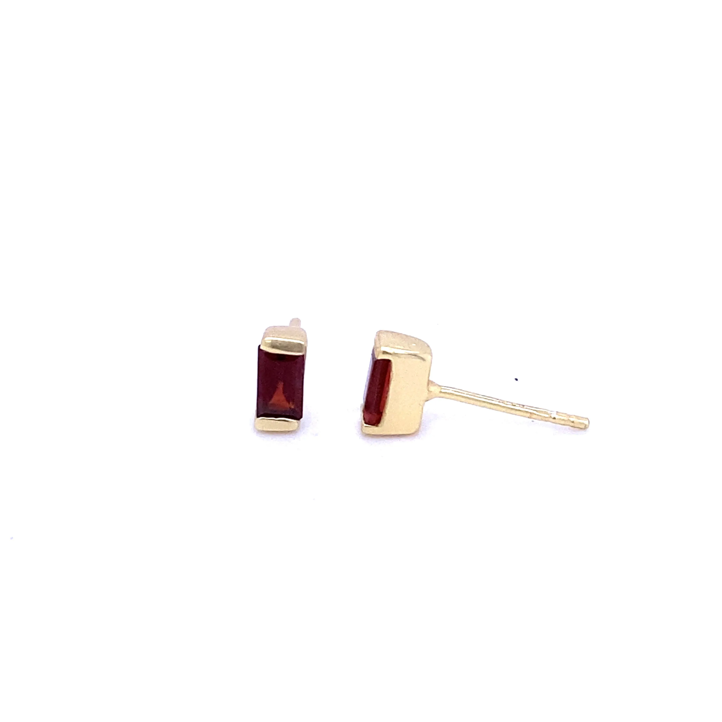 Baguette Gemstone Stud Earrings