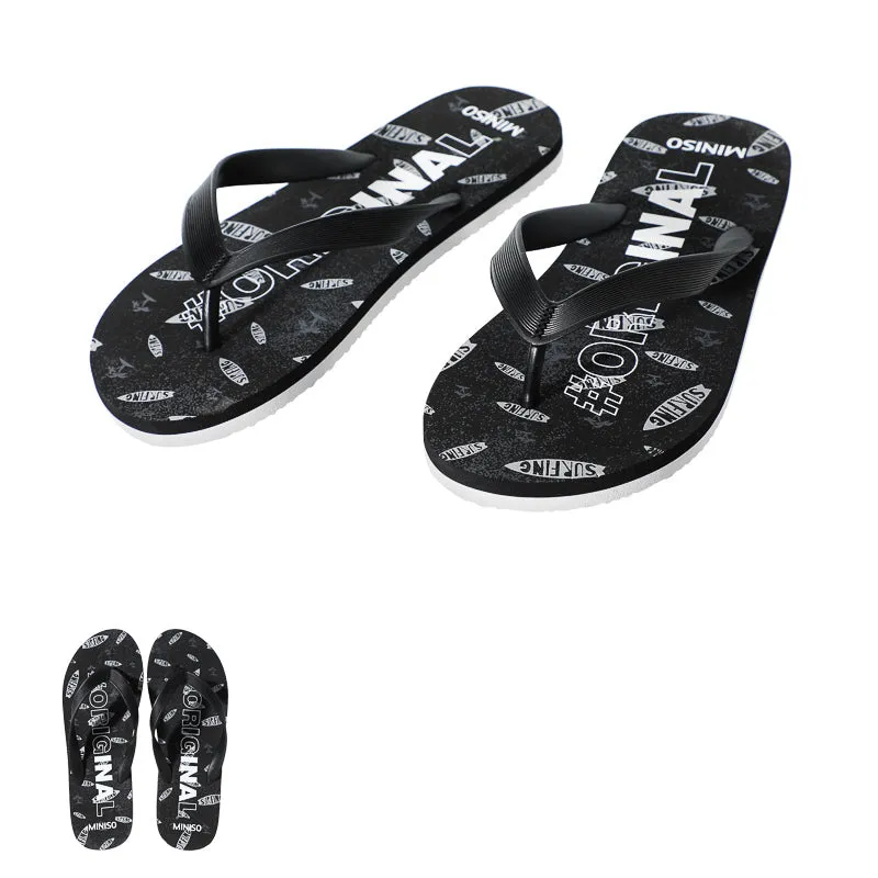 (Black, 42) Surf Holiday Series Men's Flip Flops