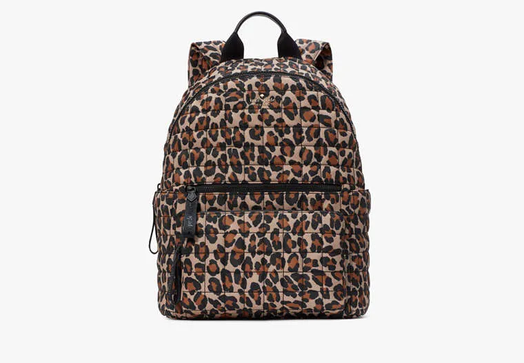 Camden Quilted Leopard Backpack