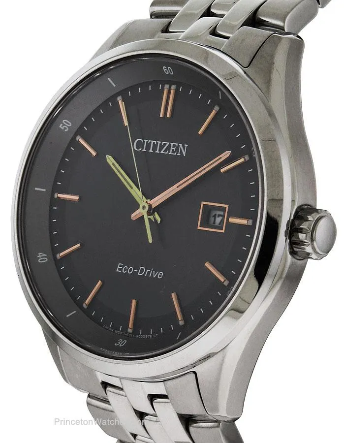 Citizen Eco-Drive Mens Watch - Grey Dial - Date - 100m - Stainless Bracelet