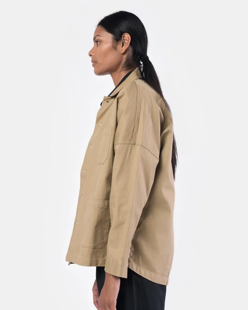 Drop Shoulder Panama Jacket in Sand