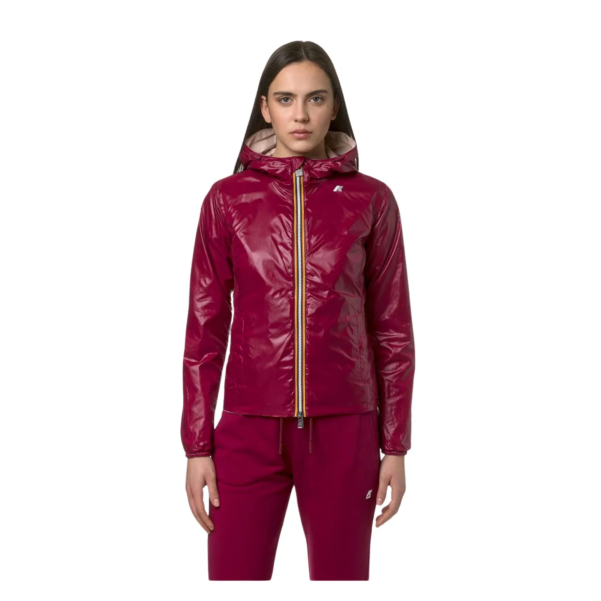 Giubbino Donna K-Way Lily Plus.2 Reversibile Rosa / Bordeaux