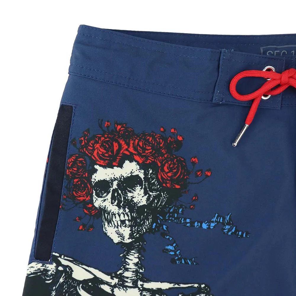 Grateful Dead | Hybrid Board Short | Bertha & Roses Navy