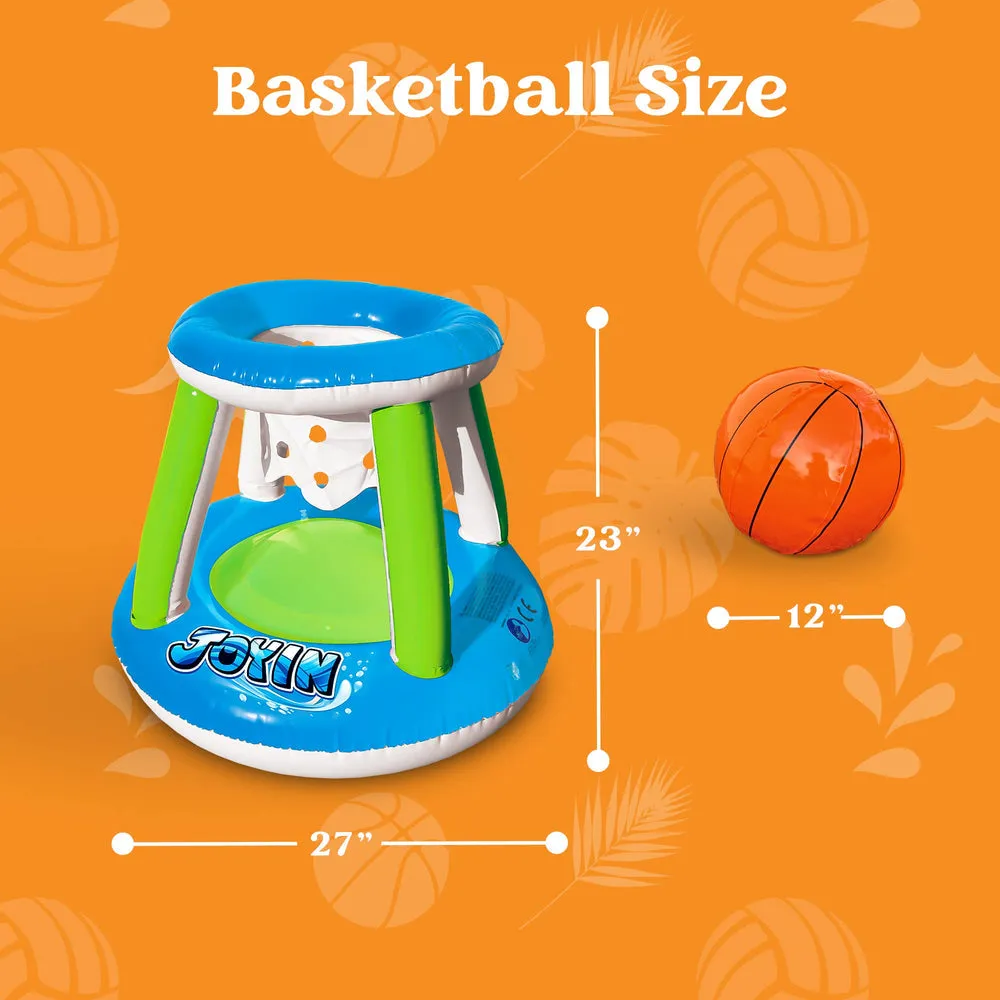 Inflatable Basketball & Volleyball Set for Pool Parties