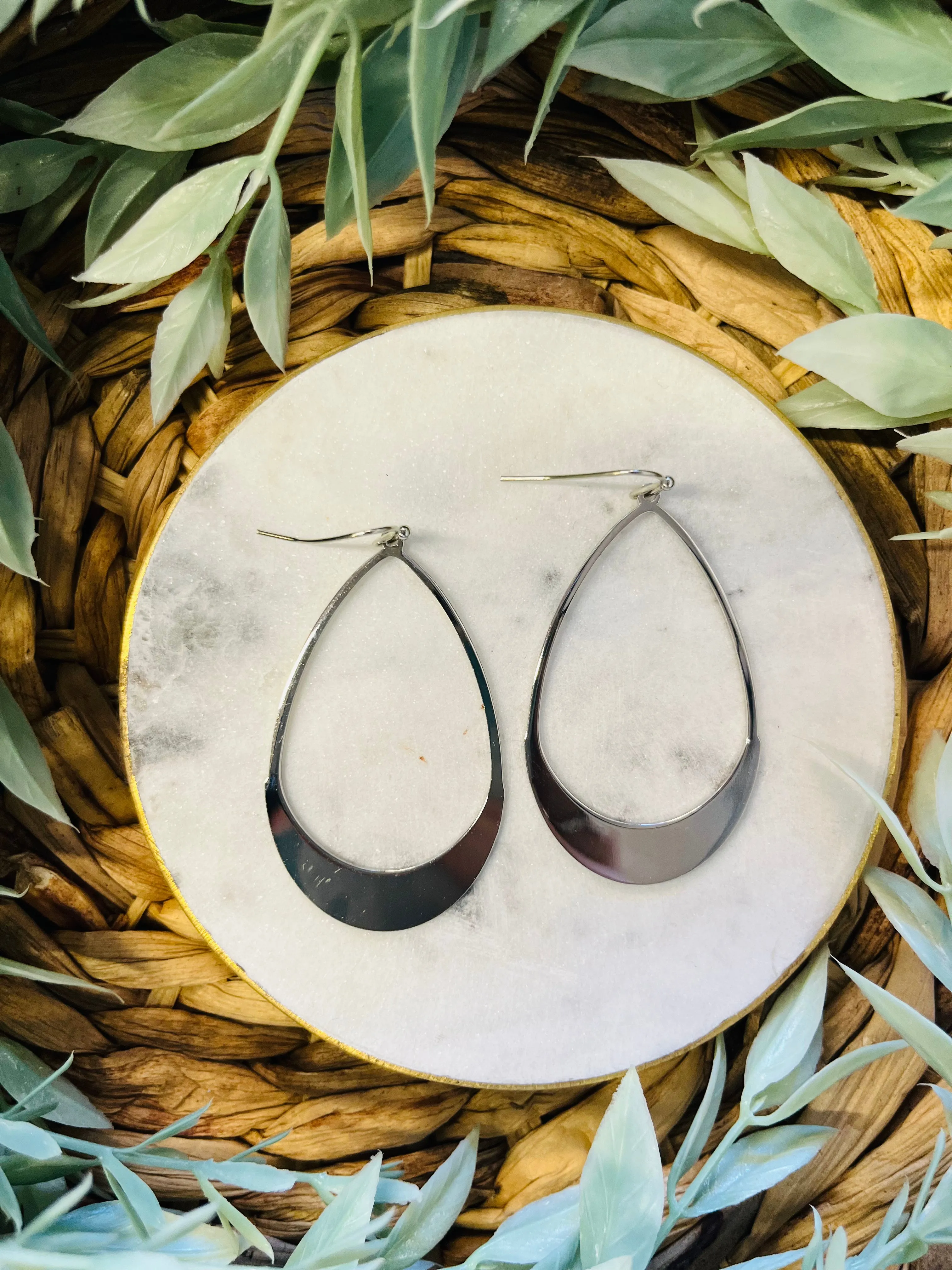 Kristi Teardrop Earrings  Silver