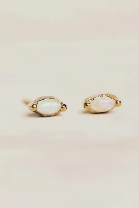 Marquise Opal Studs 14k