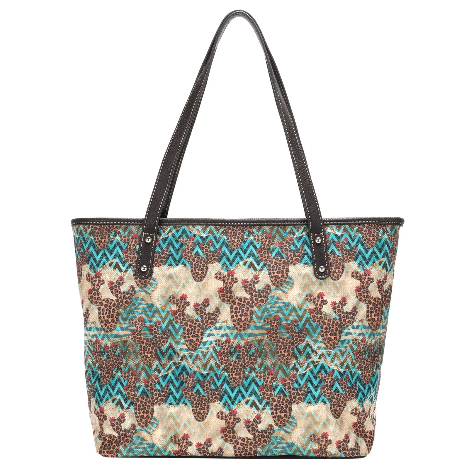 Montana West Leopard Cactus Canvas Tote Bag