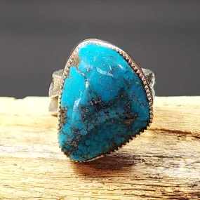 Natural Blue Moon Turquoise Ring - 10