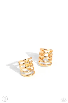 Paparazzi Flexible Fashion Gold Ear Cuff Post Earrings