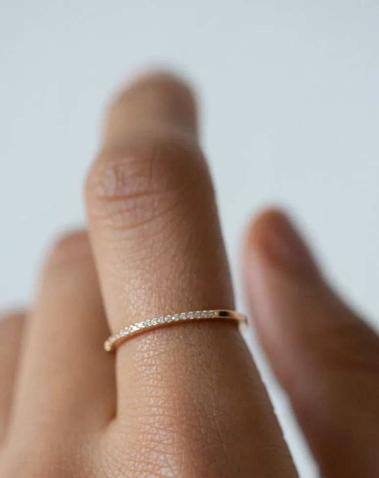 Pave Dainty Band - Gold Vermeil