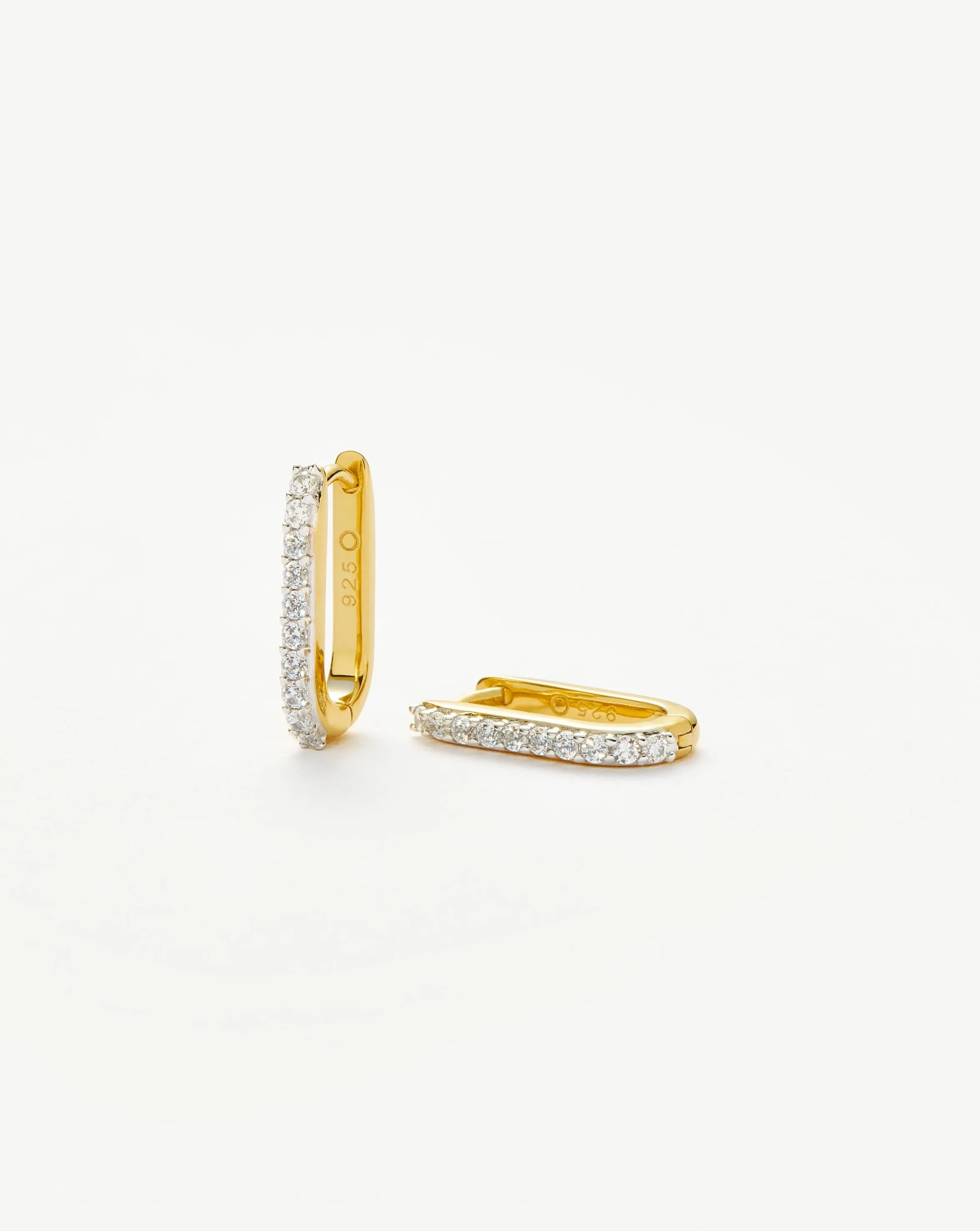 Pave Ovate Huggies | 18ct Recycled Gold Vermeil on Recycled Sterling Silver