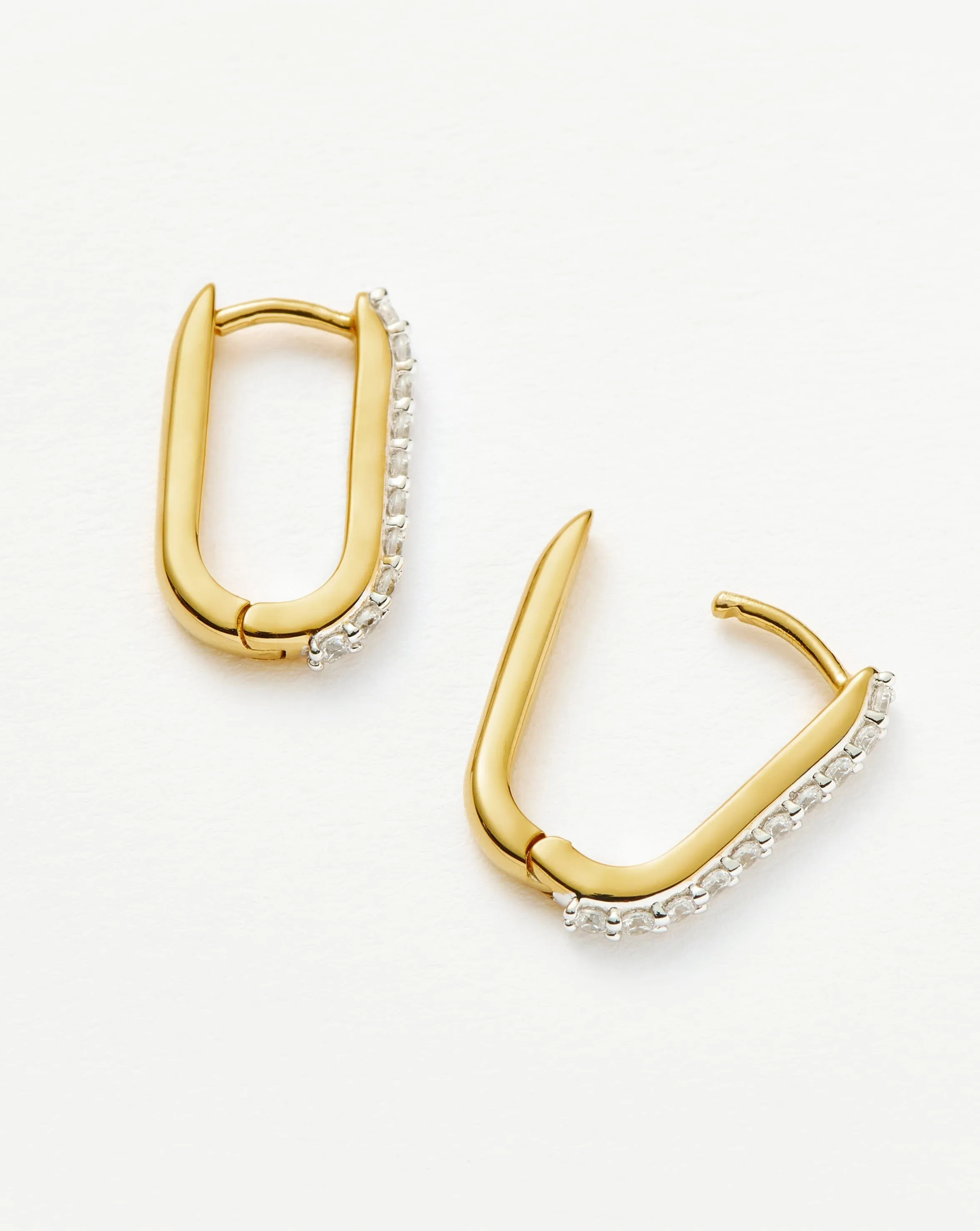 Pave Ovate Huggies | 18ct Recycled Gold Vermeil on Recycled Sterling Silver