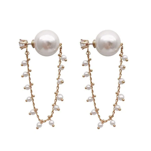 Pearl Chain Stud Earring