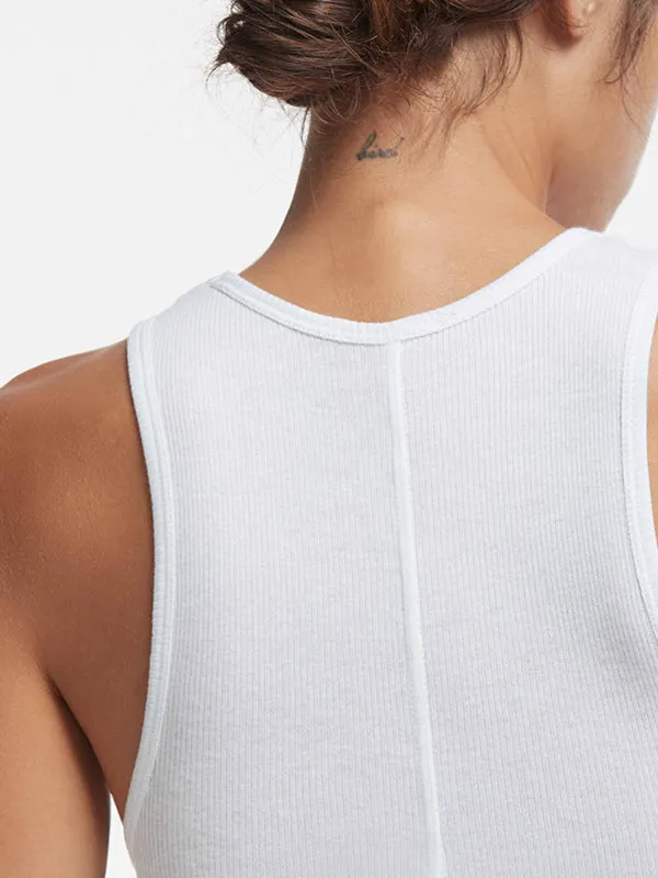 Ribbed Tank in White