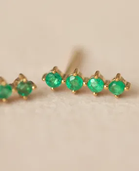 *SAMPLE SALE* Emerald Bar Studs Gold