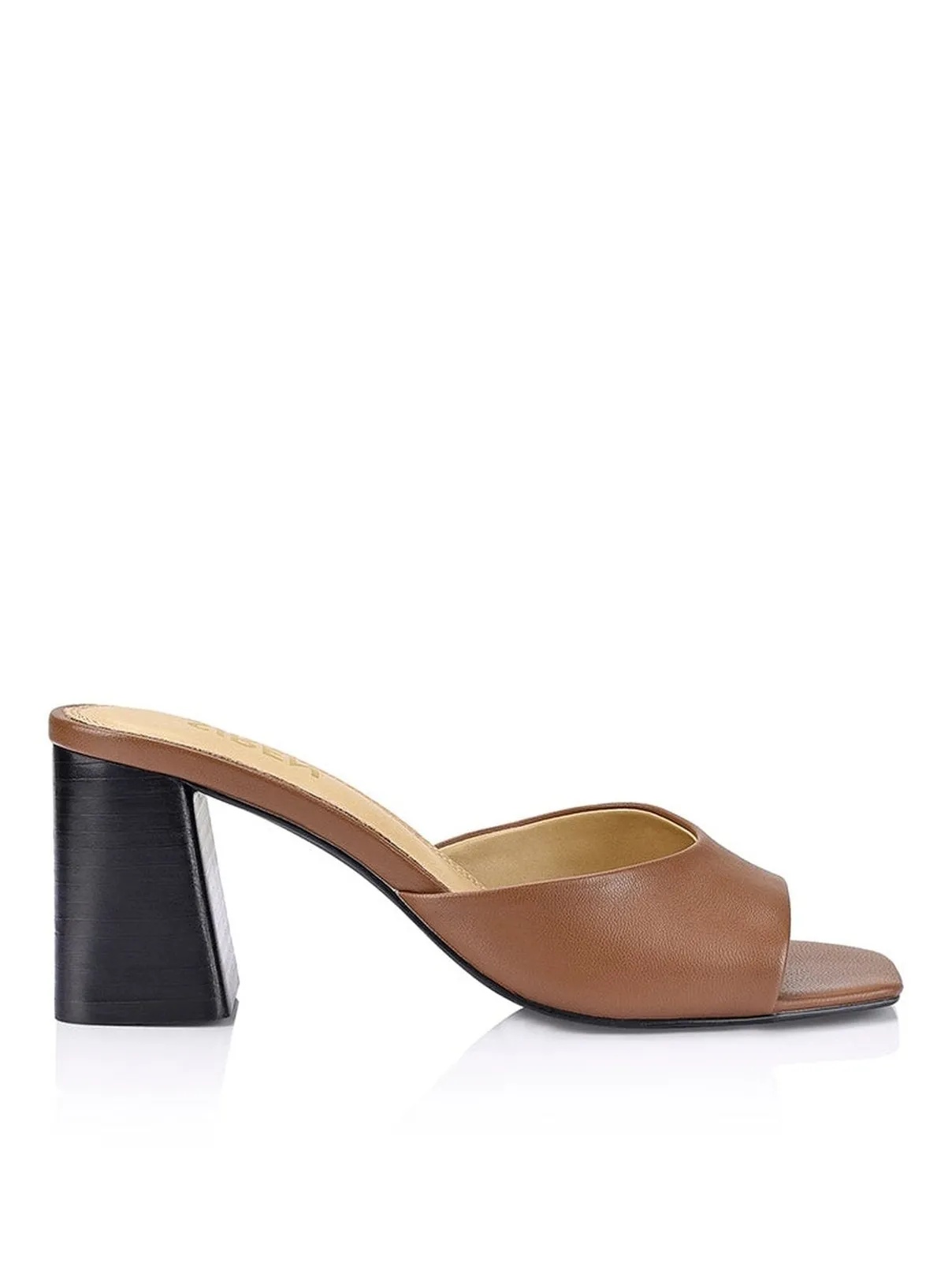 Stop Heeled Mules - Cinnamon Leather