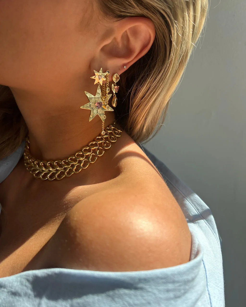 The Starry Stud Statement Earrings