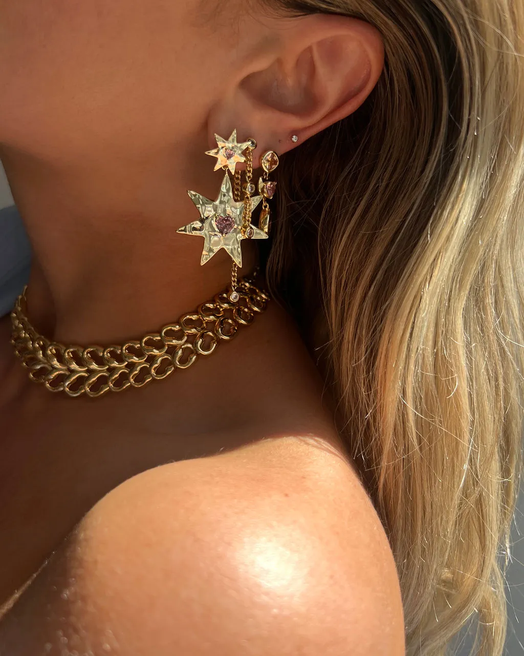 The Starry Stud Statement Earrings