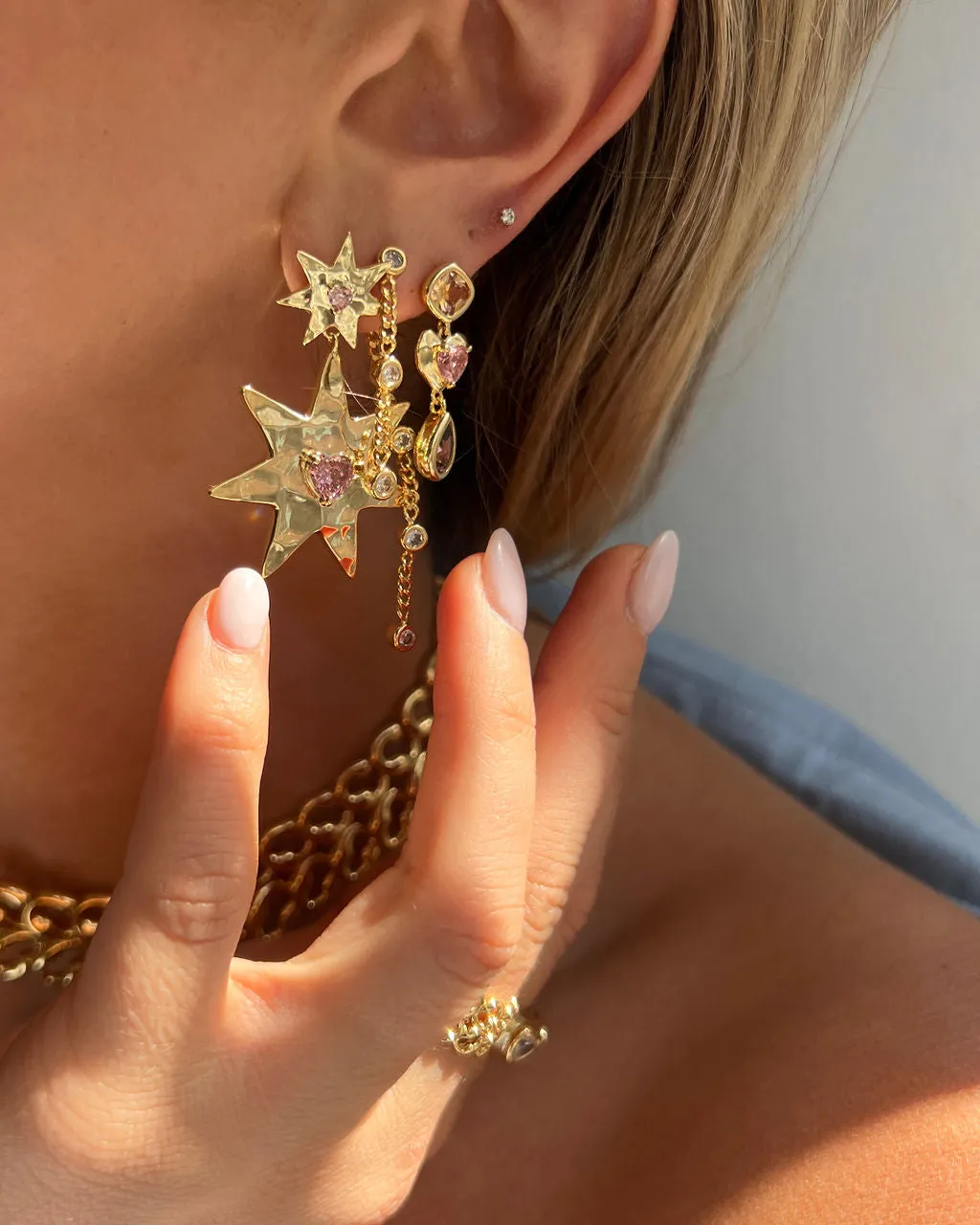 The Starry Stud Statement Earrings