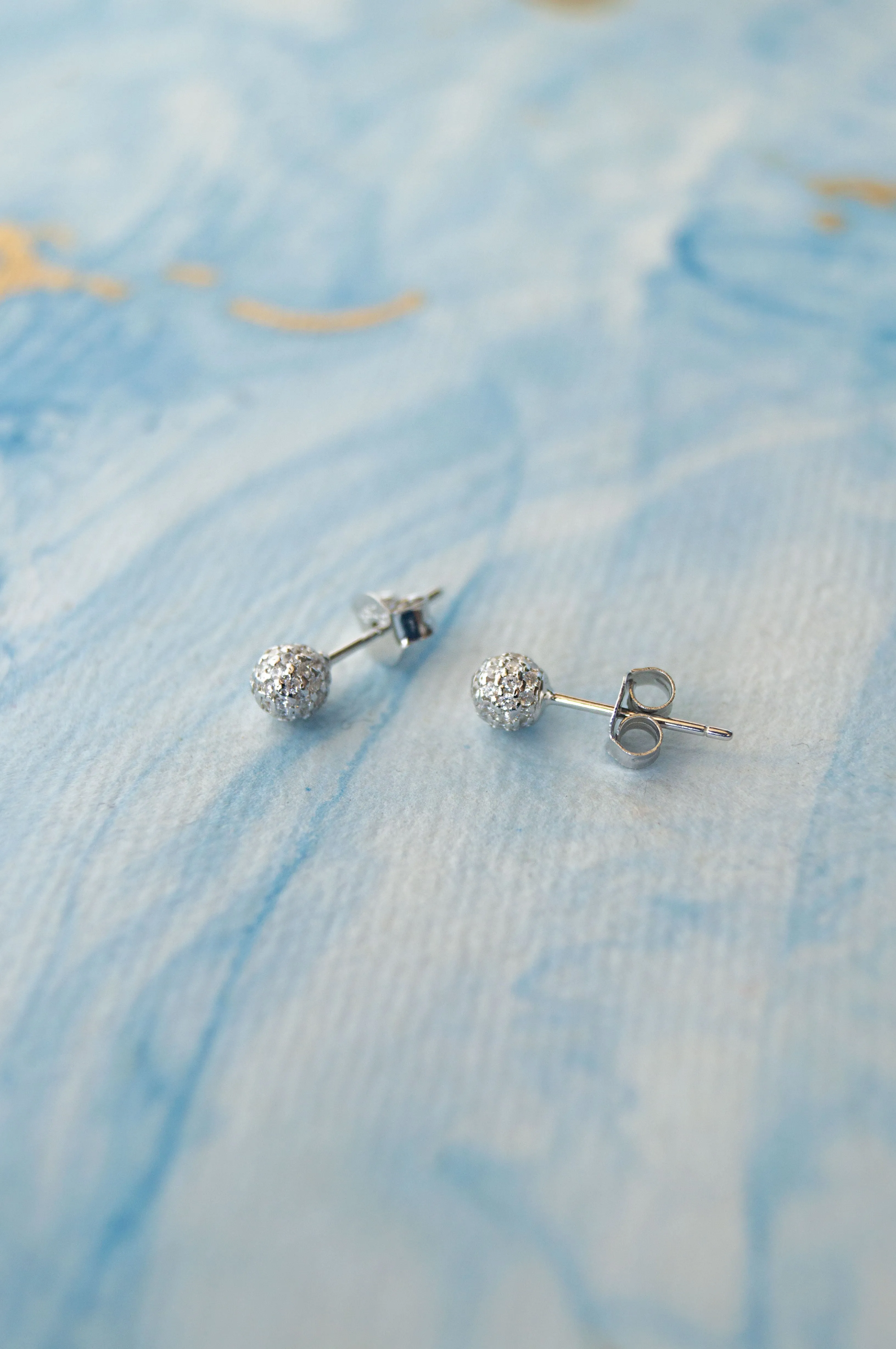 Tiny Studded Ball Sterling Silver Stud Earrings